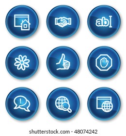 Iconos web de Internet conjunto 1, botones de círculo azul