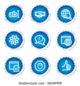 Internet web icons set 1, blue stickers series
