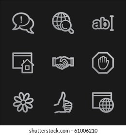 Iconos web de Internet conjunto 1, estilo móvil gris