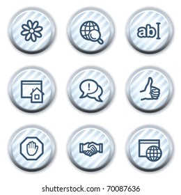 Internet web icons set 1, stripped light blue circle buttons