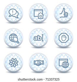 Internet-Web-Symbole setzen 1, glänzende Kreis-Buttons