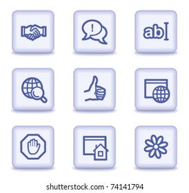 Internet web icons set 1, light violet glossy buttons