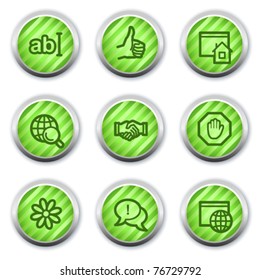 Iconos web de Internet conjunto 1, botones de círculo brillante verde