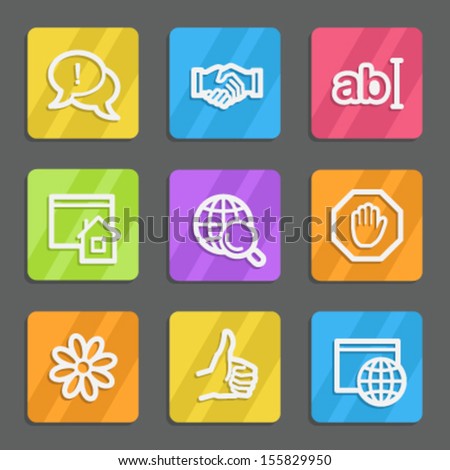 Internet web icons set 1, color flat buttons