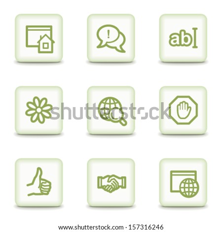 Internet web icons set 1, white glossy buttons