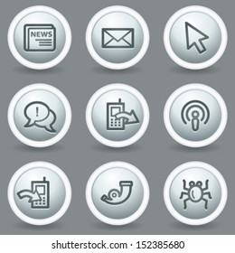 Iconos web de Internet conjunto 2, botones de mate gris circular