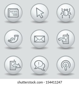 Internet  web icons set 2, circle white matt buttons