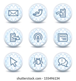Iconos web de Internet conjunto 2, botones de círculo brillante