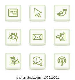 Internet web icons set 2, white glossy buttons