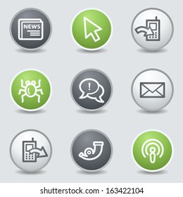 Internet web icons set 2, circle buttons