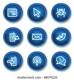 Internet web icons set 2, blue circle buttons