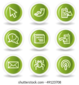 Internet web icons set 2, green circle buttons