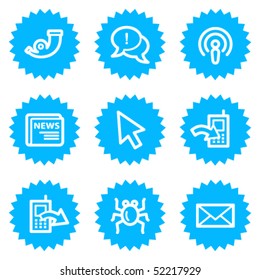 Internet-Web-Symbole Satz 2, blaue Aufkleber-Reihe
