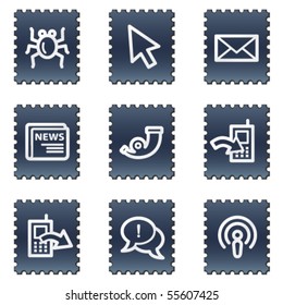 Internet web icons set 2, navy stamp series