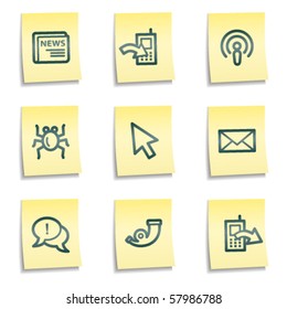 Internet-Web-Symbole Satz 2, gelbe Noten Reihe