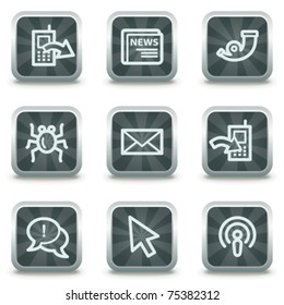 Internet-Web-Icons set 2, graue quadratische Tasten