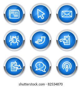 Internet web icons set 2, blue buttons