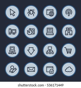 conjunto de iconos web de Internet