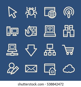 conjunto de iconos web de Internet