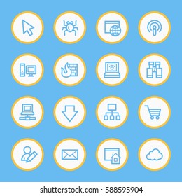 conjunto de iconos web de Internet