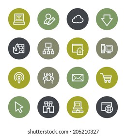 Internet web icons set, color buttons