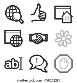 Iconos web de Internet configurados. Servir símbolos móviles.