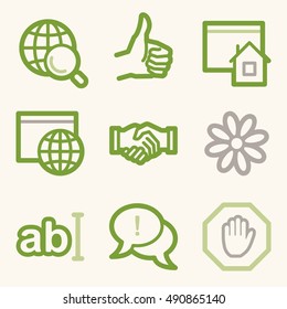 Iconos web de Internet configurados. Servir símbolos móviles.