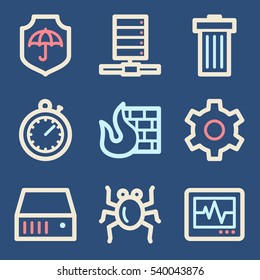 Iconos web de Internet configurados. Servir símbolos móviles.