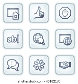 Internet web icons, white square buttons series