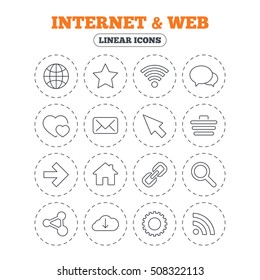 Internet and Web icons. Wi-fi, favorite star.