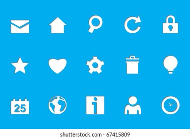Internet and web icons. Works well for any background. To use them on a white background just give to the base of the icon 10 points of grey color.
