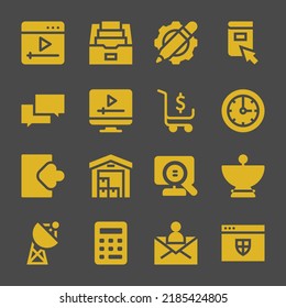 internet web icons. Youtube and Folder, Click and Clock symbol, vector signs