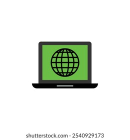 Internet, Web Laptop computer icon on white background.