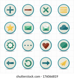 Internet web mobile icons with white background