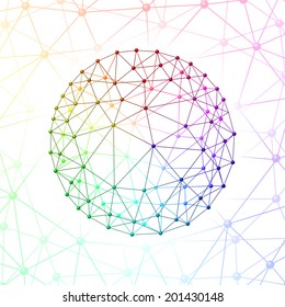Internet web sphere on  background of the web connected