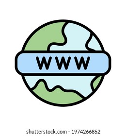 Internet, web, www icon vector image. Can also be used for seo and web. Suitable for use on web apps, mobile apps and print media.