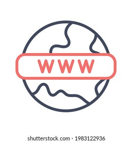 Internet, web, www icon vector image. Can also be used for seo and web. Suitable for use on web apps, mobile apps and print media.