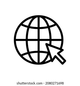 internet website click line art vector icon