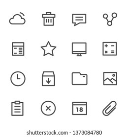 Internet and Website Icon Vector Illustration, Editable Stroke