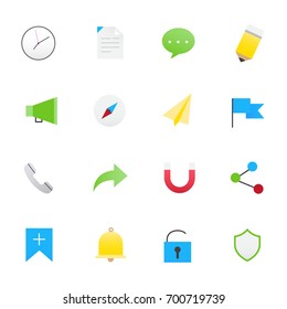Internet and Website Icons. Vector Illustration Icons Flat Style.