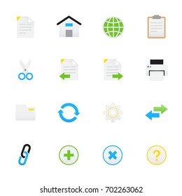 Internet and Website Icons. Vector Illustration Color Icons Flat Style.