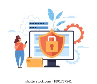 Internet website lock protection safety enter concept. Vector flat graphic design illustration