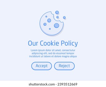 Pop-up der Website für Cookie-Richtlinienbenachrichtigung, Unsere Cookie-Richtlinie 