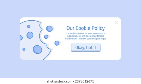 Página emergente del sitio web de Internet para la notificación de la política de cookies, Nuestra política de cookies 