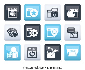 Internet, website and  Security Icons over color background - vector icon set