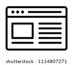 Internet website or webpage on web browser window line art icon for apps and websites