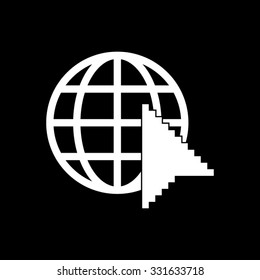 Internet - white vector icon