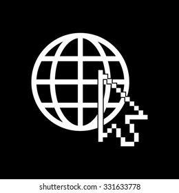 Internet - white vector icon