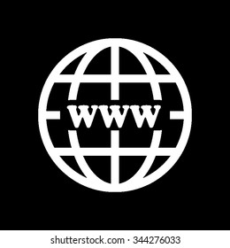 Internet - white vector icon