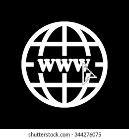 Internet - white vector icon